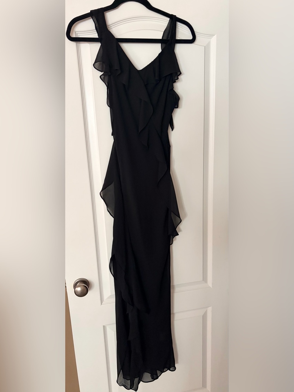 Dress Forum Black Ruffled Maxi Gown